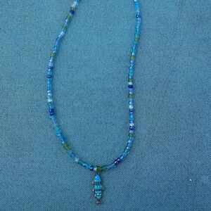 Elegant Blue Beaded Necklace